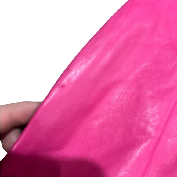 Vintage VAKKO Barbie hot Pink high waisted leather pencil Skirt Size 6 - Picture 6 of 10